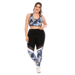 Sport Bra & Leggings Printed Womens Curvy Fitness Yoga Suits Workout Clothes Plus Size Two Piece Sets Wholesale