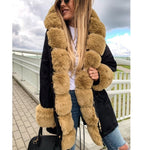 Fashion Thick Fur Collar Hooded Coat Long Sleeve Solid Color Zipper Slim Wholesale Clothing For Women