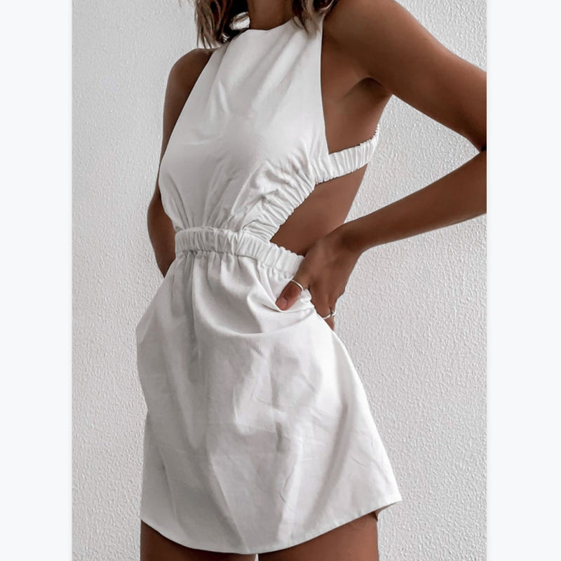 Crossover Backless Sexy Slim Fit Sleeveless Tank Dress Wholesale Mini Dresses