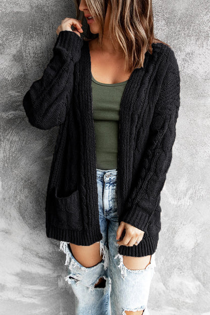 Solid Color Pocket Mid-Length Knitwear Jacket Wholesale Cardigan