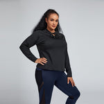 Tie Up Solid Full Sleeve Wholesale Plus Size Workout Tops For Women