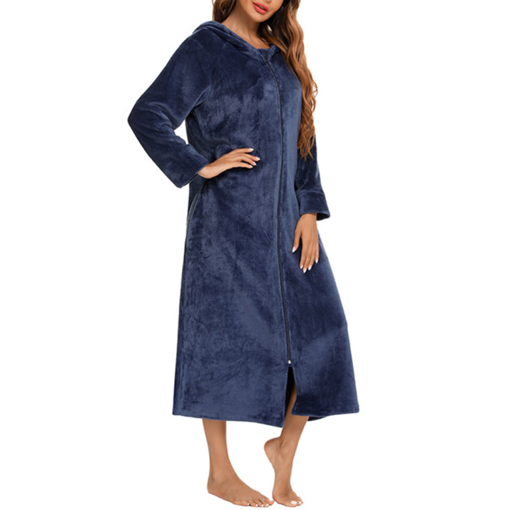 Long Sleeve Flannel Nightgown Hooded Women Pajamas Wholesale Loungewear