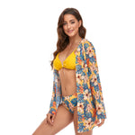 Mesh Split Swimsuits 3pcs Sets Bikini & Beachwear Cardigans Floral Print Womens Swimwear Wholesale Vendors