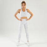 Camo Print Fitness Bra & Leggings Seamless Knit Yoga Suits Wholesale Activewear Sets