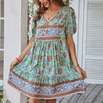 Printing Short-Sleeve Wholesale Bohemian Dress For Women