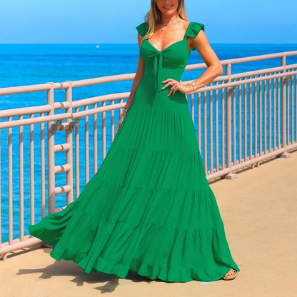 Pure Color Temperament Sexy Strapless Backless Slim Fit Maxi Dress Wholesale Dresses