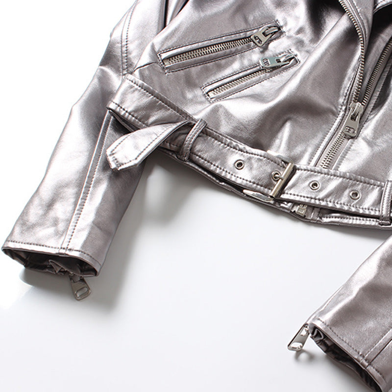 PU Zipper Belt Up Wholesale Coats And Jackets
