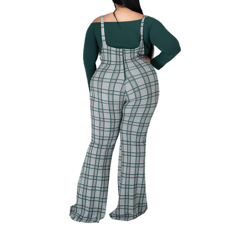 Plus Size Wholesale Crop Top + Gingham Rompers