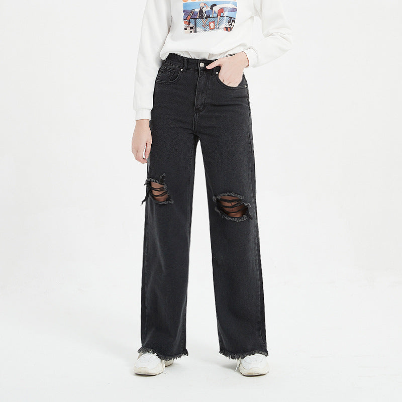 Horn Wide-Legged Jeans Trousers Pants Boutique Jeans Wholesale