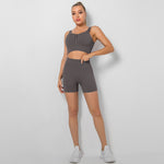 Knitting Tops & Shorts Sports Seamless Yoga Suits Wholesale Activewear Sets