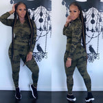 Sports Tight Camouflage Long-Sleeved Legs Sweatshirt Suit Wholesale Women Clothing