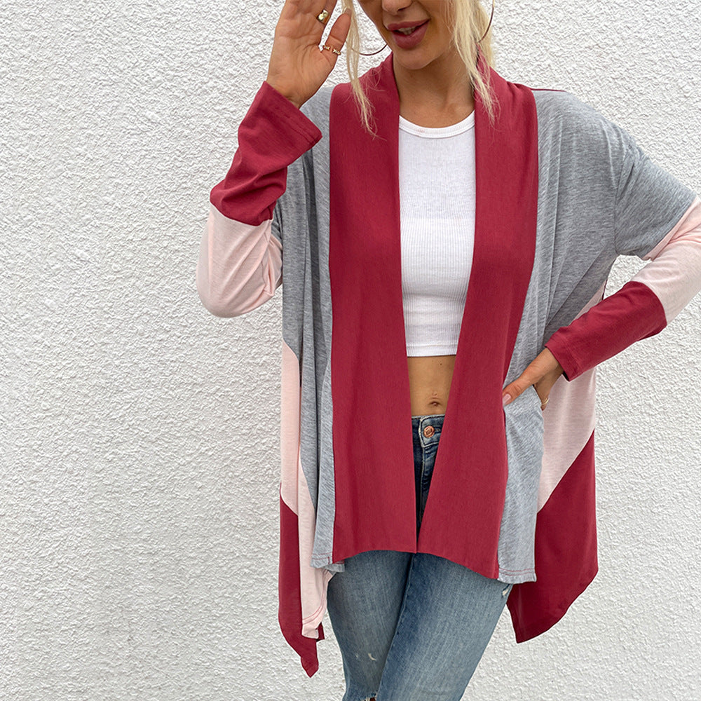 Irregular Color Blocking Women Wholesale Cardigans