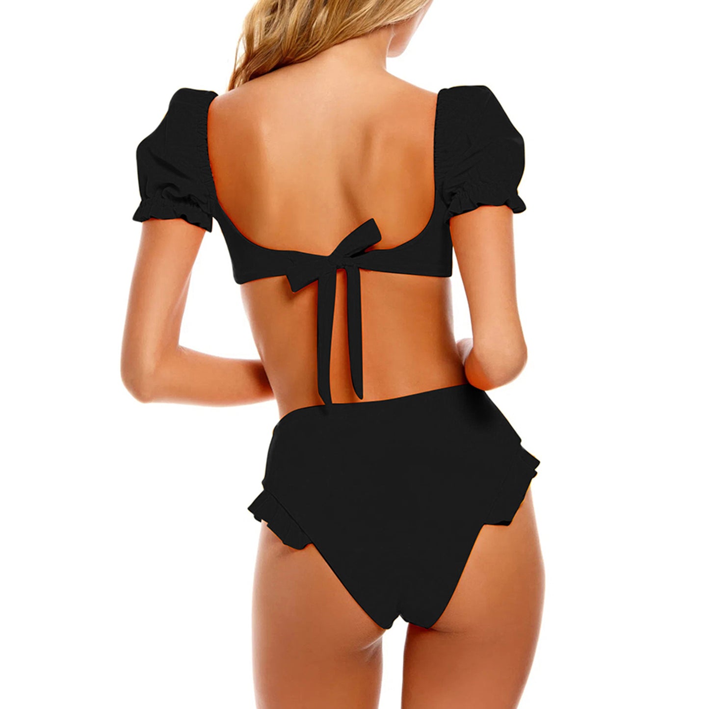 High Waist Puff Sleeve Bikini Women Wholesale