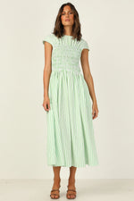 Stripe Pleated Wholesale Vintage Dresses For St. Patrick'S Day