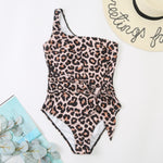 Solid Leopard Print Lace One-Piece Wholesale Womens Swimsuits