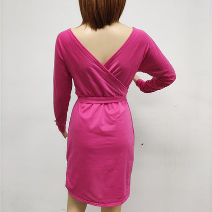 Low Cut Solid Wholesale Women Dress