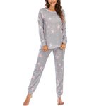 Pentagram Print Long Sleeve Casual Pajamas Sets Wholesale Loungewear
