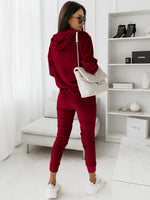 Splicing Sports Hooded Tops & Pants Wholesale Women'S 2 Piece Sets