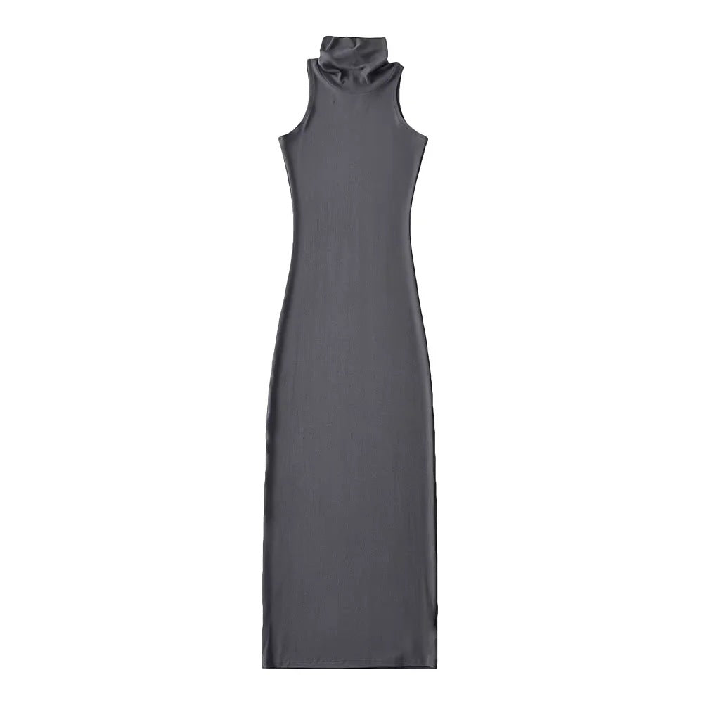 Bodycon High Neck Sleeveless Sexy Simple Maxi Dress Wholesale Dresses