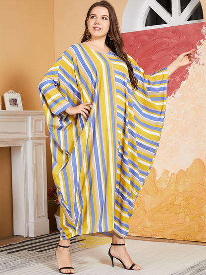 Dolman Sleeve Robe Long Curvy Dresses Wholesale Plus Size Clothing