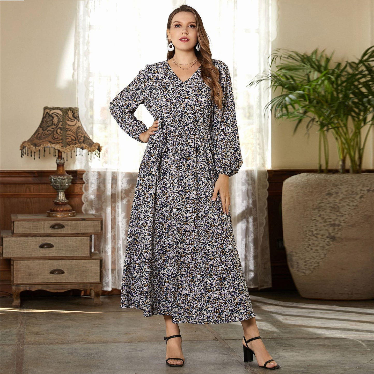 Plus Size Printing Maxi Dresses Wholesale