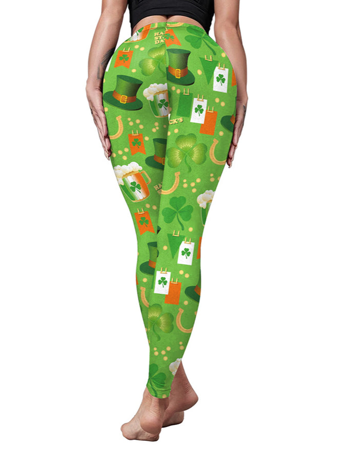 St Patricks Day Printed Yoga Pants Fitness Sports Pants Wholesale Womens Leggings