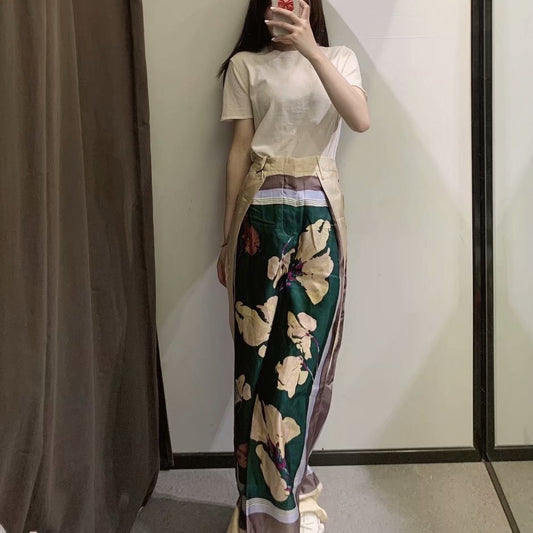 High Waist Wholesale Pants Printed Trendy Women Bottom