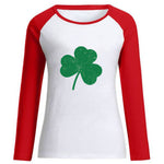 St Patricks Day Shamrock Printed Wholesale Blouses Long Sleeve