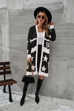 Long Star Printing Knitted Cardigans Sweater Wholesale