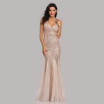 Sleeveless Sequin Mesh Bridesmaid Maxi Evening Dress Wholesale Prom Dresses