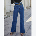 Frayed Cut-Off Slim Straight Pants Wholesale Womens Jeans