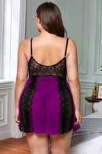 Patchwork Lace Nightdress Wholesale Plus Size Clothing No Minimum