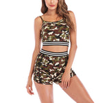 Wholesale Activewear Sets Women Tracksuit Camo Top With Shorts