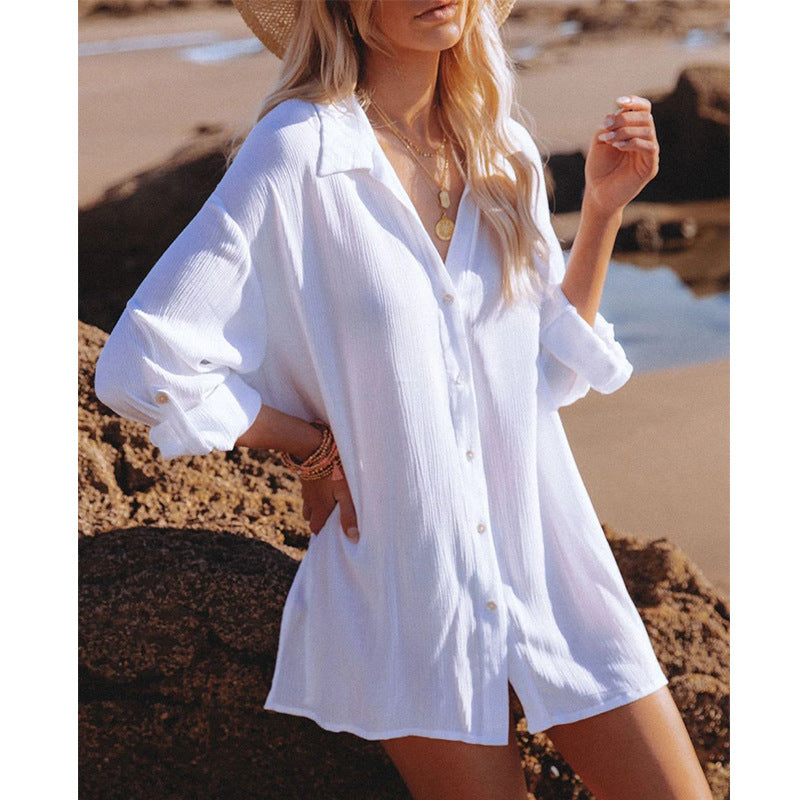 Casual Beach Sunscreen Shirt Blouse Women Wholesale