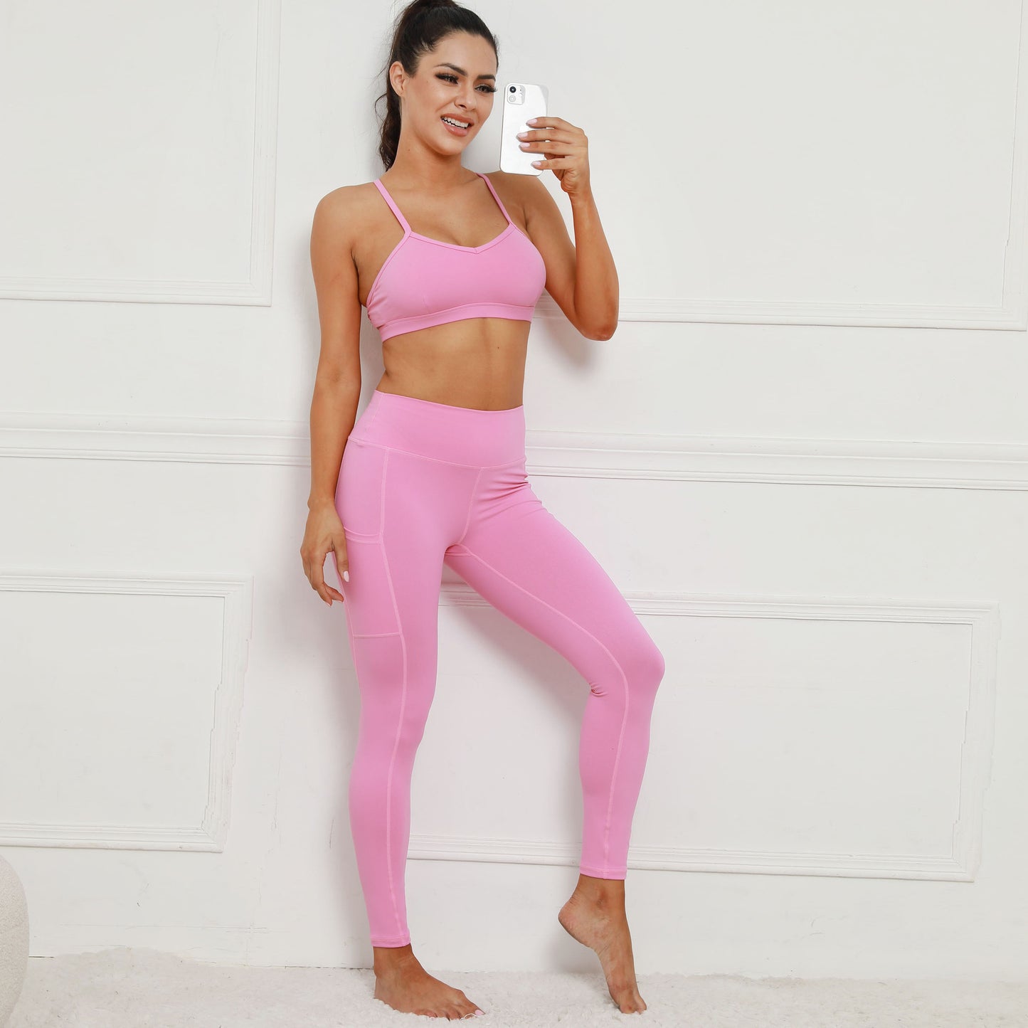 Solid Wholesale Workout Sets Bra + Leggings SO201286