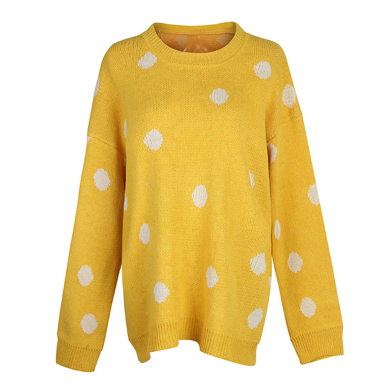 Wholesale Polka Dots Pink Sweater For Women