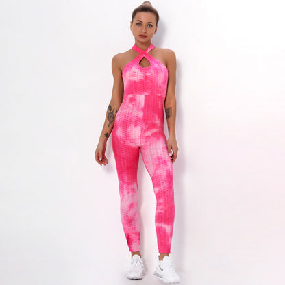 Tie-Dye Print Yoga Women Jumpsuits Wholesale Workout Clothes