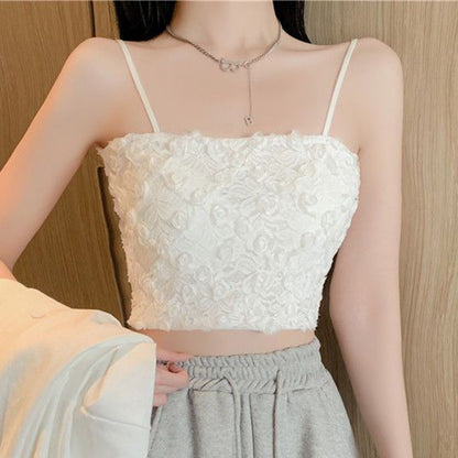 Sling Strap Chest Pad Versatile Fashion Solid Color Tube Top Crop Tops Wholesale Women Top