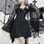 Gothic Punk Dark Style Lace Waistcoat Sexy Bell Sleeve Cardigan Wholesale Womens Tops