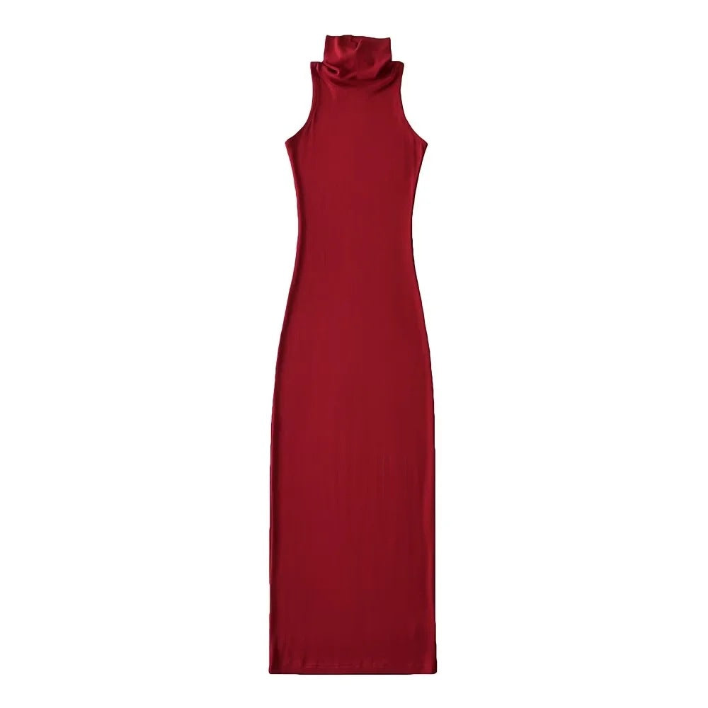 Bodycon High Neck Sleeveless Sexy Simple Maxi Dress Wholesale Dresses