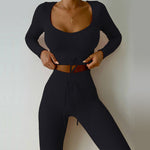 Drawstring Seamless Sports Yoga Wholesale Activewear Long-Sleeved & Pants