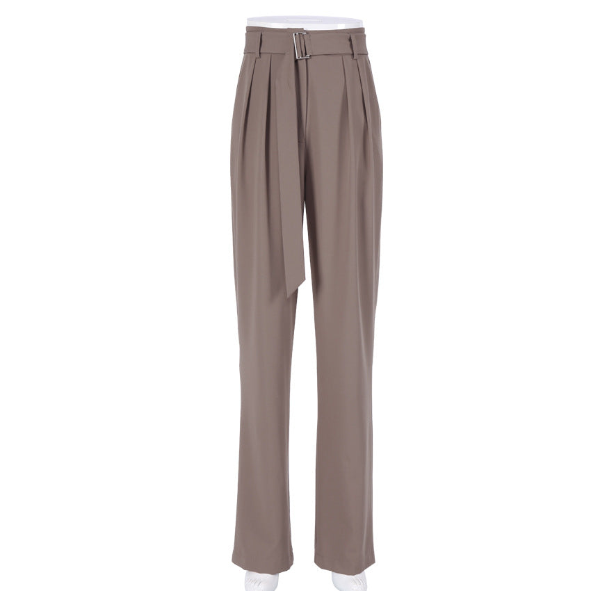 Commute Belt Up Wholesale Women Wide Leg Pants