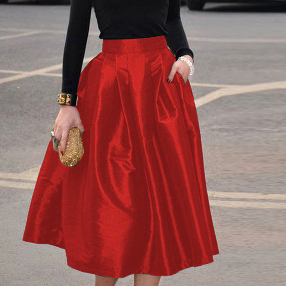 Xmas Solid Wholesale Swing Skirt