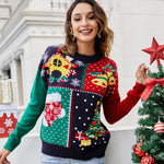 Winter Christmas Crew Neck Long Sleeve Christmas Print Sweater Wholesale
