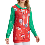 Christmas Print Hooded Sweatshirt For Women Wholesale
