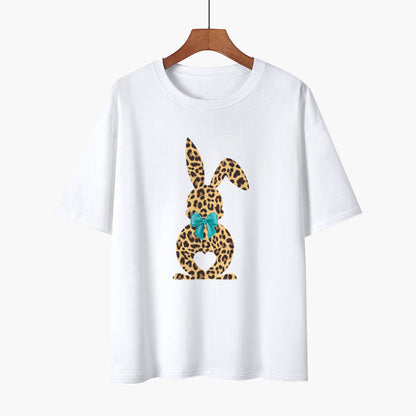 Happy Easter Leopard Print Wholesale T-shirts Tops ST203823