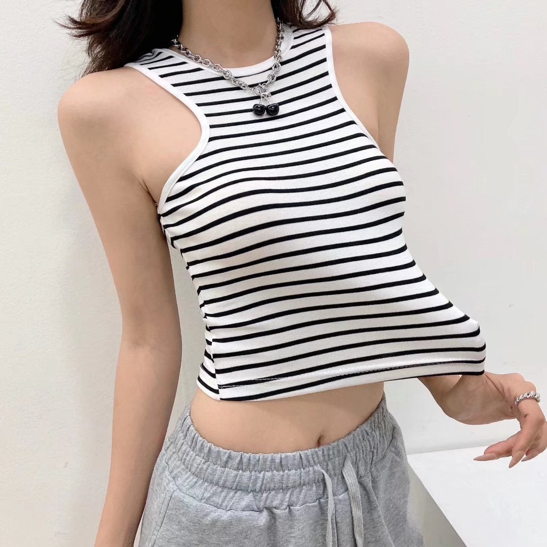 Sexy Sleeveless Crew Neck Slim Wholesale Crop Tops