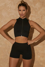 Activewear Plain Sport Zip Vests & Shorts Wholesale Workout Clothes Womens 2pcs Seamless Athletic Yoga Suits