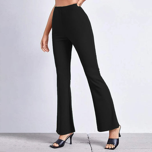 High Waist Commuter Stretch Casual Solid Color Flared Pants Wholesale Women'S Bottoms