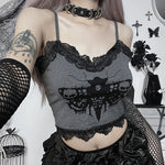 Lace Stitching Sling Dark Style Slim Camisole Wholesale Womens Tops